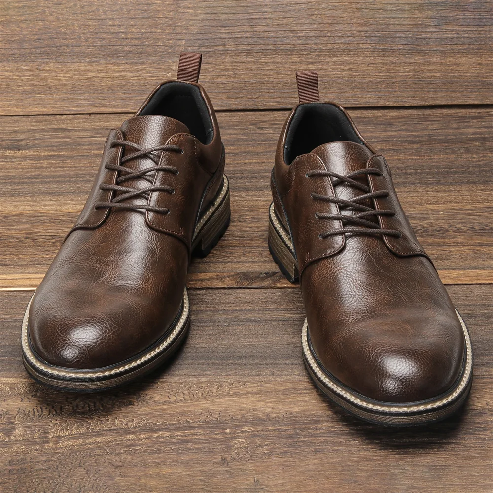 Riolio Casual Shoes Men Fashion Brand Comfortable Leather Shoes Men