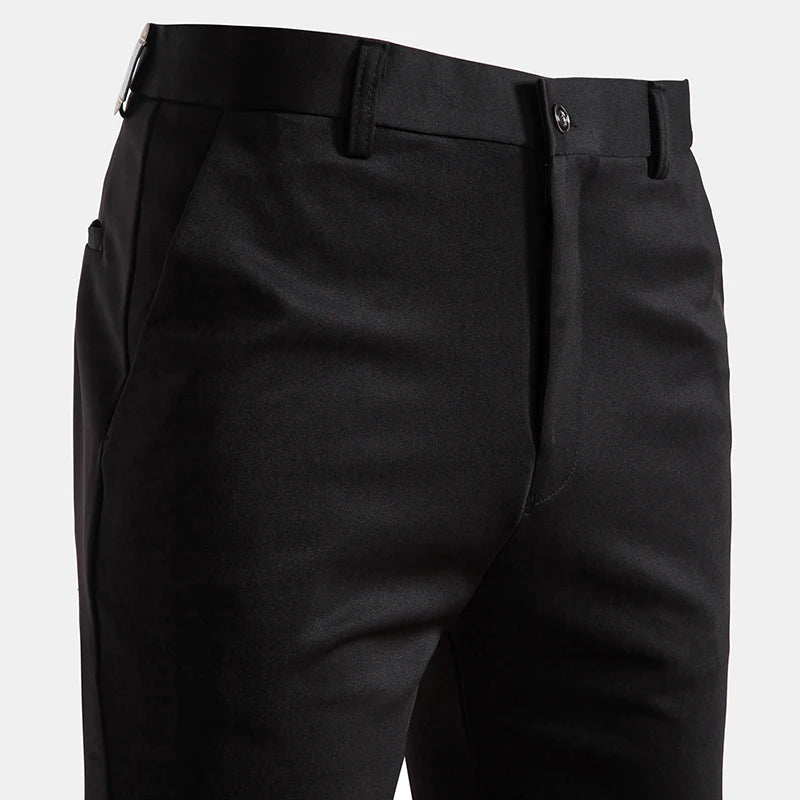 Riolio Summer Spring Male Casual Pants Business Suit Pants Khaki Classic Men's Dress Pants Flexible Office Clothes