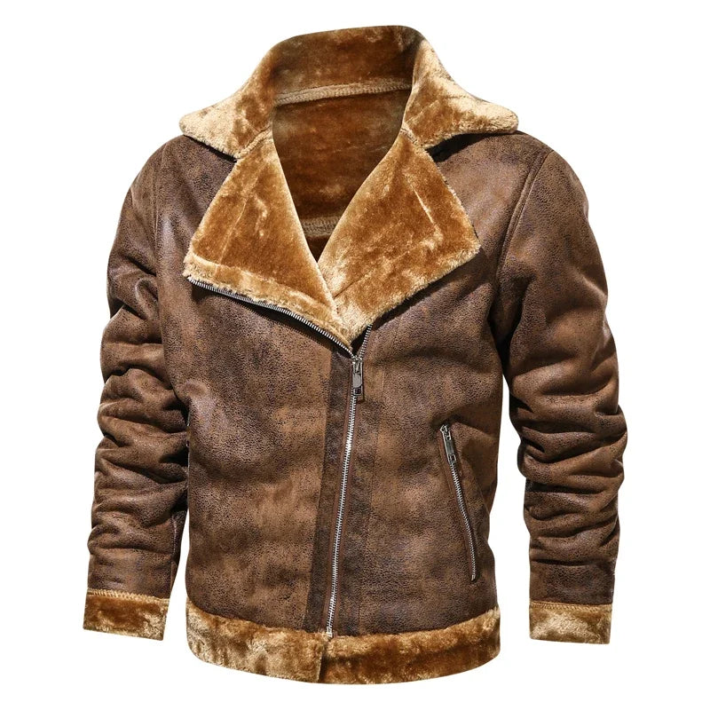 Riolio Mens High Quality Leather Jackets Business Slim Genuine Leather Bomber Jacket Men Real Leather Flights Jacket Black Pilot Coats