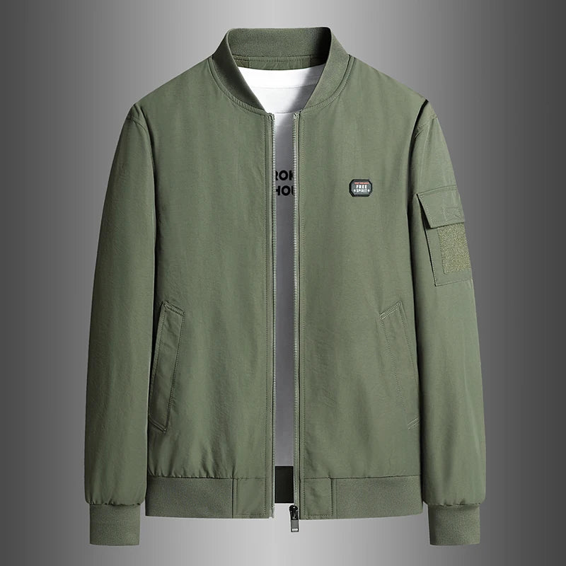 Riolio Men's Jacket Outdoors New Spring Autumn Baseball Jacket Cotton Thickened Warm Men's Jacket Casual Trendy Jacket Quality Blazer