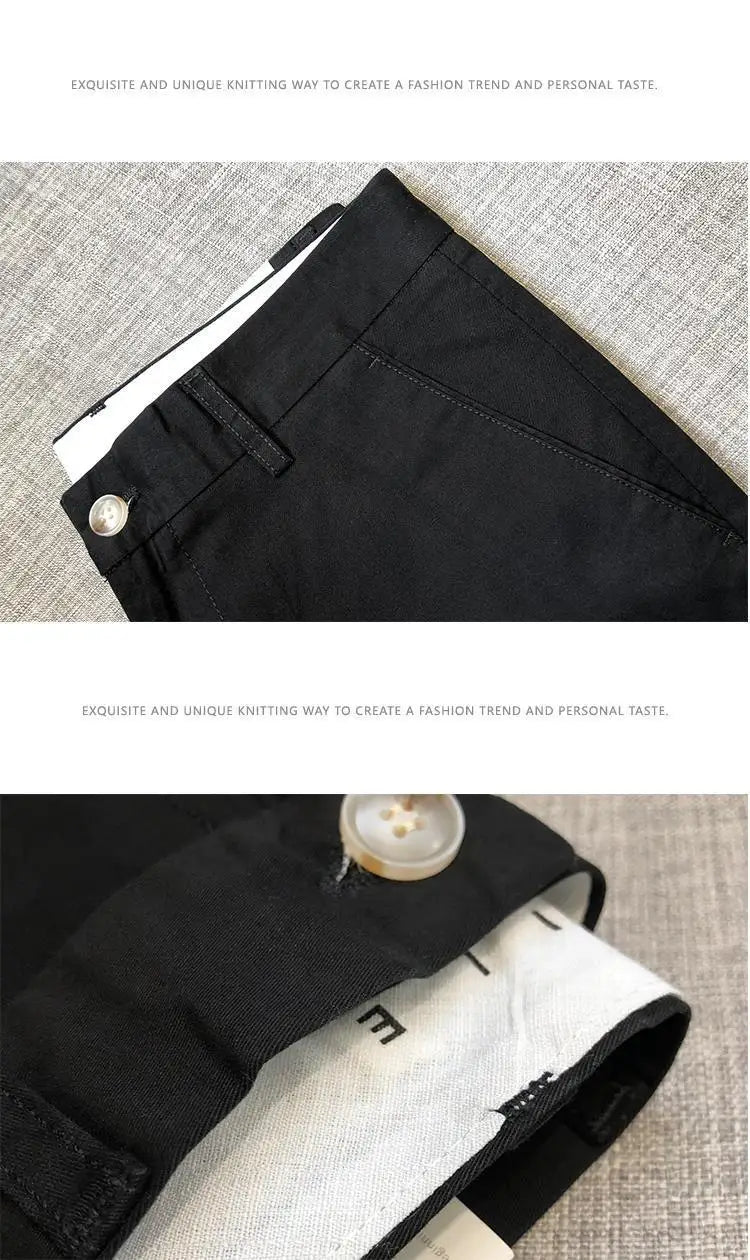 Riolio Autumn Winter Men's Korean Fashion Casual Thin Small Straight Leg Korean Loose Crop Pants Comfortable Versatile Pants