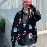 Riolio Oversize Ugly Christmas Sweater Korean Santa Claus Knitwear Sweater Male Loose  Winter Versatile Couple Pullovers Man Clothes