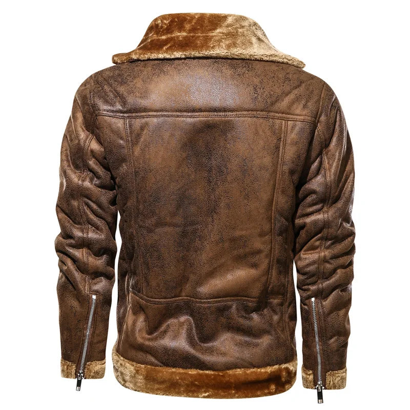 Riolio Mens High Quality Leather Jackets Business Slim Genuine Leather Bomber Jacket Men Real Leather Flights Jacket Black Pilot Coats