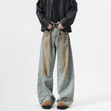 Riolio Men's Jeans baggy Denim pants Loose Fit Casual Style American Streetwear Straight Novel design Leg Pants Trendy Brand