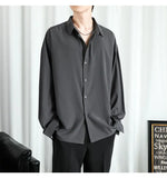 Riolio Shirt Men Solid  Long sleeved Shirt For Men Korean Fashion Shirts Comfortable Blouses Casual Loose Classic Single Breasted Shirt