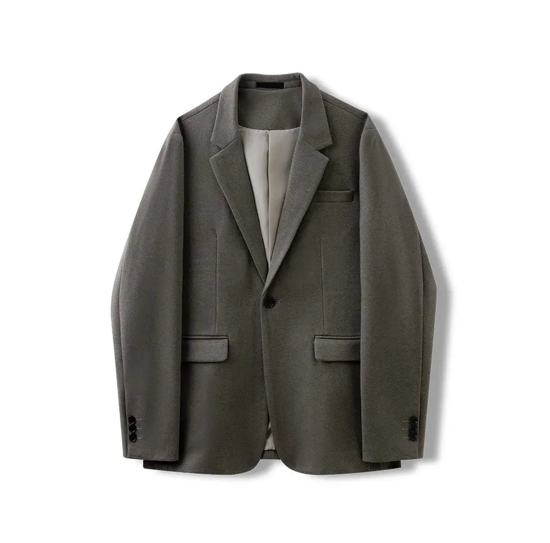 Riolio Simple Button Wooolen Coat Casual Wool Suit Jacket Men's Autumn Winter American High-end Business Casual Thick Wool Suit Top
