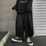 Riolio Men Trousers Plain Loose Oversize Casual Pants Spring Streetwear Fashion Leggings Button Wide-Leg Pants Men'S Clothing 2025  New