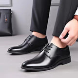 Riolio Men's Breathable Leather Shoes Black Soft Leather Soft Bottom Spring And Autumn Best Man Men's Business Formal Wear Casual Shoes