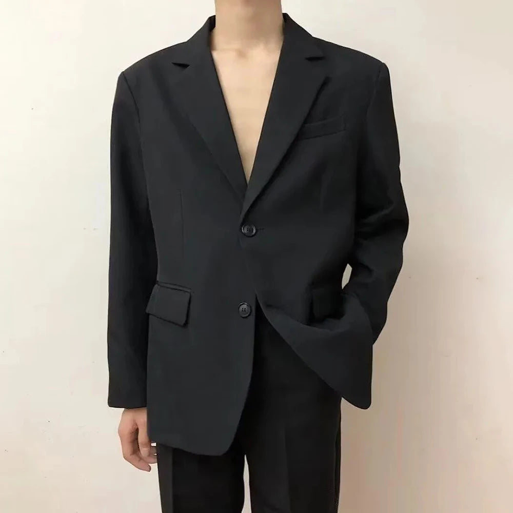 Riolio Mens Suit Casual Versatile Korean Style Jacket  Autumn Business Casual Ins Trend Luxury  Loose Slim Fit Outfit Men’s Clothing