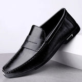 Riolio Genuine Leather Men Shoes Casual Men Loafers Breathable Office Formal Shoes Men Designer Slip on Driving Shoes Plus Size 38-46
