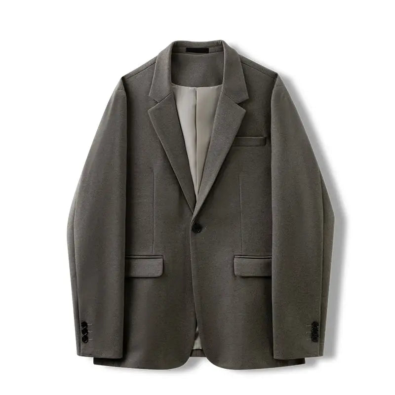 Riolio Simple Button Wooolen Coat Casual Wool Suit Jacket Men's Autumn Winter American High-end Business Casual Thick Wool Suit Top