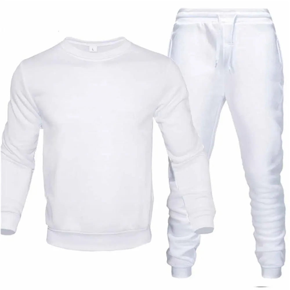 Riolio Men's Two-Piece Set O-Neck 2 Pieces Sets Tracksuit Hooded Sweatshirt +Drawstring Pants Male Sport Hoodies Running Sportswear
