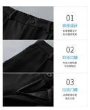 Riolio American High Street Pleated Pants Floor Mopping Micro Trumpet Black Trousers Luxury Sense Clean Fit Casual Curved Knife Pants