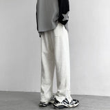 Riolio Black Casual Pants Men Sweatpants Oversized Wide Leg Pants Men Streetwear Loose Grey Straight Sports Pants Mens Joggers Trousers