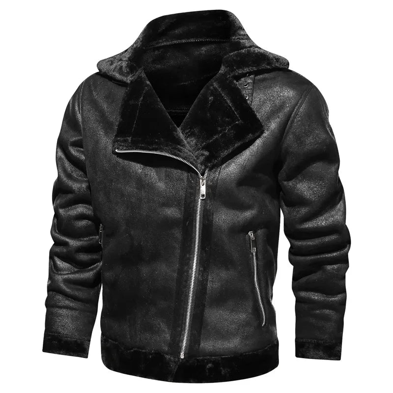 Riolio Mens High Quality Leather Jackets Business Slim Genuine Leather Bomber Jacket Men Real Leather Flights Jacket Black Pilot Coats