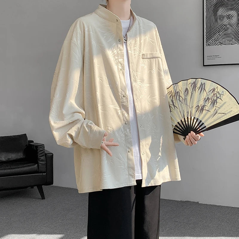 Riolio Spring Summer Printed Long Sleeve Shirts Man 2024 Casual Oversize Blouse Fashion Male Cardigan Korean Clothing Plus Size 5XL-M