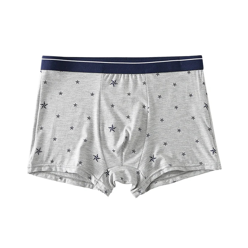 Riolio Men's Star Boxer Shorts Comfortable Striped Underwear Sexy Hombre Dot Panties Male Lingerie Breathable Boxers Shorts