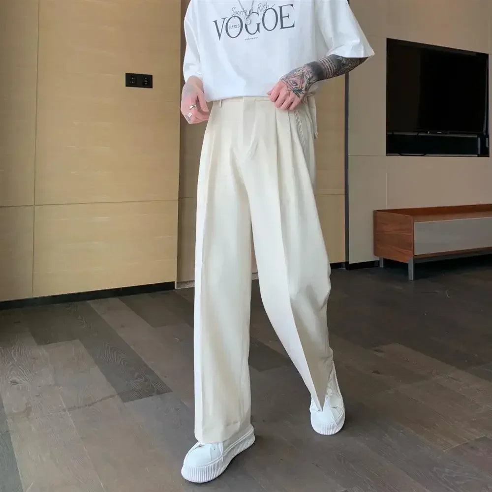 Riolio Business Social Tailoring Black Men's Summer Pants Straight Male Suit Trousers High Quality Fashion Korean Style Clothes Up