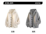 Riolio American-style autumn/winter streetwear unisex trendy hooded knit sweaters for couples with loose-fit retro Harajuku casual tops