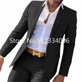 Riolio 2 Pieces Beige Suit for Men Slim Fit Wedding Groom Tuxedo Groomsmen Suits Male Fashion Smoking Costume Homme Blazer with Pants