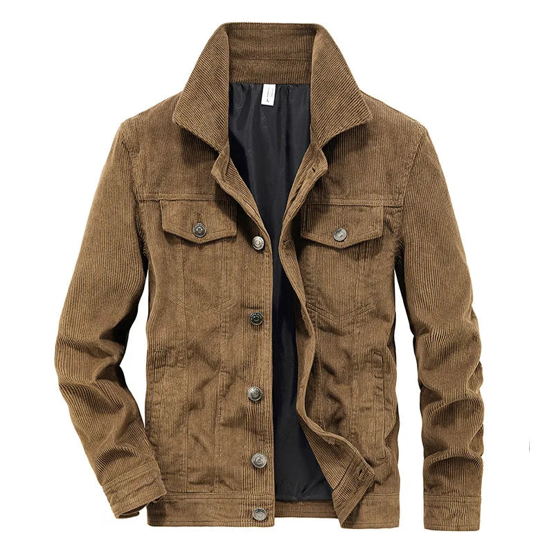 Riolio Wellsome Men's Streetwear Motorcycle Corduroy Coats Winter Bomber Jackets Men's Windbreaker Multi-pocket Cotton Cargo Parkas