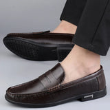 Riolio Genuine Leather Men Shoes Casual Men Loafers Breathable Office Formal Shoes Men Designer Slip on Driving Shoes Plus Size 38-46