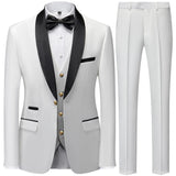 Riolio Suit Coat Pants Vest 3 Pcs Set / Fashion Men's Casual Boutique Business Wedding Groom Dress Blazers Jacket Trousers
