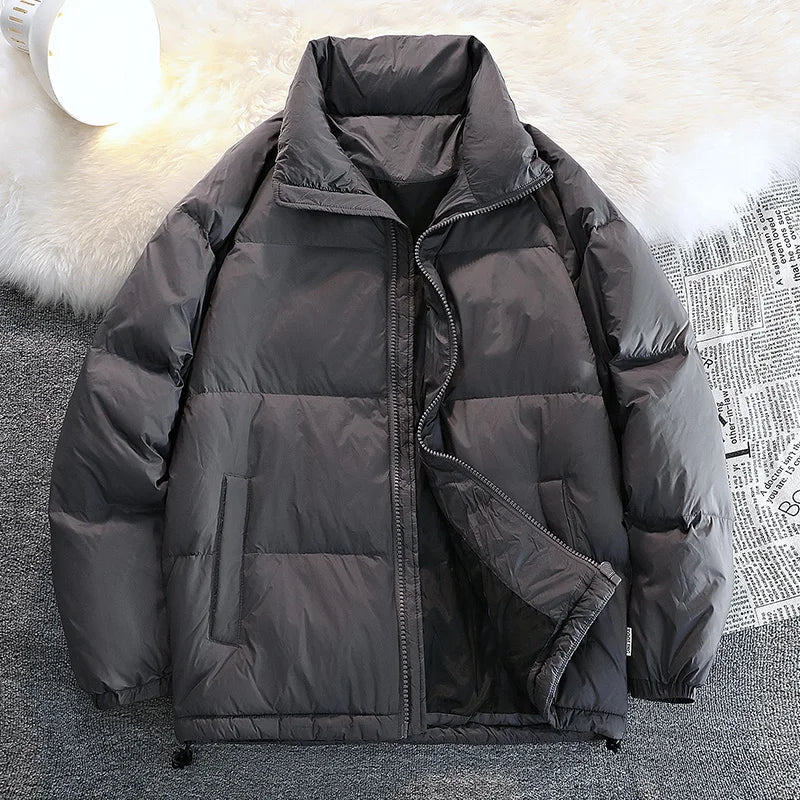 Riolio Comfortable Coat Men's Parkas Winter  Down Cotton Jacket High Quality New Solid Color Casual Youth Warm Full Zipper Top