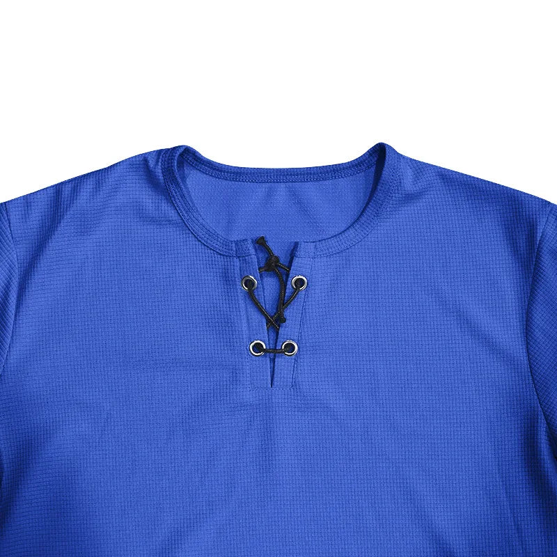 Riolio 2025 Summer Simplicity Men's Suit Loose Walf Checks Fabric Breathable Comfort and Casual Short Sleeve Shorts Two-Piece Suit