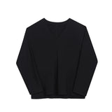 Riolio Men Casual T-shirt Long sleeves V neck shirt Solid color Sweatshirt Male Jogging Tracksuit Homme Athletic Shirt Tops