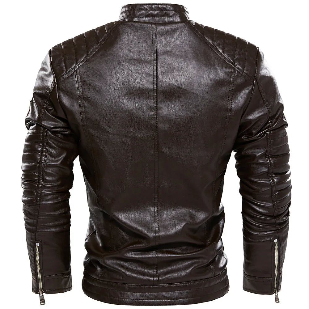 Riolio Men Outerwear Leather Moto Jacket Trend Brand Men's New Clothing Men Fashion Leather Jacket Streetwear Blazer Casual Jackets