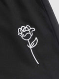 Riolio Tracksuit Suits for Men Rose Embroidered Short Sleeves Baseball Shirt with Shorts Set Streetwear Two Pieces Set Z5090448