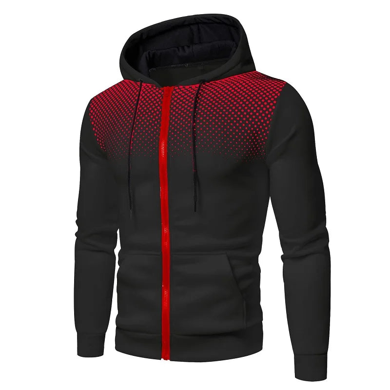 Riolio  Autumn and Winter New European and American Solid Color Fleece Sweater Pants Men's Casual Zipper Sports Hat Set