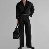 Riolio New Korean Fashion Men Shirts Light Luxury Textured Business Striped Long Sleeve Cardigan Tops Leisure High Quality Blouse M-2XL