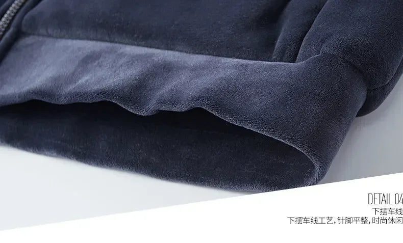 Riolio Hooded Sweat shirt+Pant 2-piece Sets Men Set Sports Suit Fleece Thickened Sportswear Casual Men Tracksuit Winter male Tracksuit