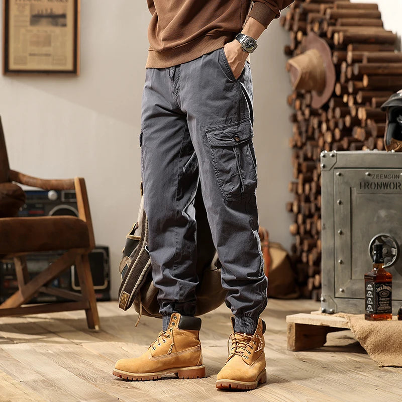 Riolio Fashion High Quality Slim Casual Tactical Cargo Pants Male Streetwear Harajuku Joggers Men Trousers Tooling Pants Outdoor Pants
