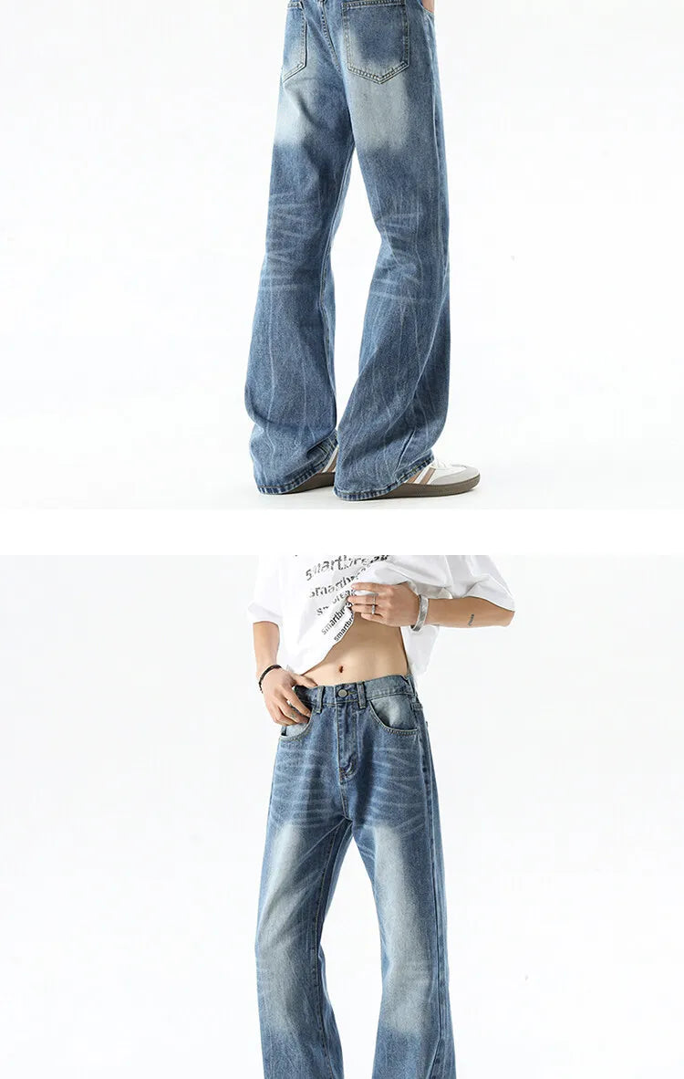 Riolio Wide leg jeans Men 2025 Autumn trend Casual Pantsbell-bottoms unisex washed Jeans Skinny Work Trousers Male Jeans Men Clothing
