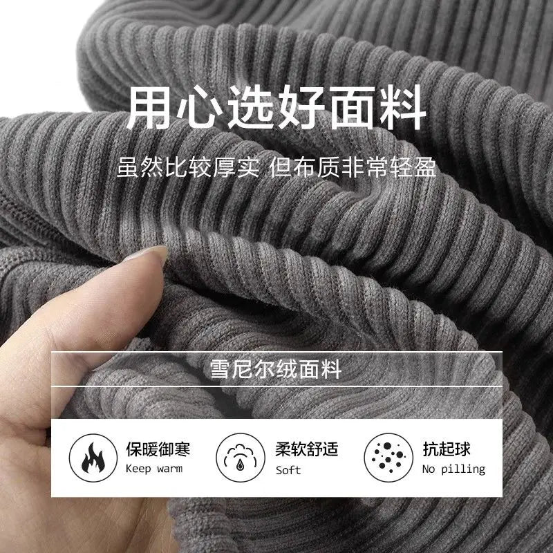 Riolio Simple Fashionable Warm Trousers American High-end Heavyweight Chenille Loose Warm Casual Trousers Men Women Elegant Pants
