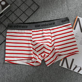 Riolio Men's Sexy Flat Angle Pants, Cotton Men's Underwear, Soft, Comfortable, Breathable Underwear, Men's Boxer Ice Silk Stripes