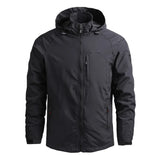 Riolio Male Casual Jacket Hooded Sports Jacket Men's Outdoor Waterproof and Breathable Thin Quick Drying Jacket Outdoor Hiking Suit