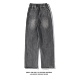 Riolio Jeans men Elastic waist Streetwear Fashion Jeans Black Spring New Men Women Wide Leg Straight Denim Trousers Plus Size 5XL-M