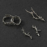 Riolio Punk Irregular Thorns Couple Rings Retro Hip-hop Personality Adjustable Finger Ring for Men Women Lovers Jewelry Gifts