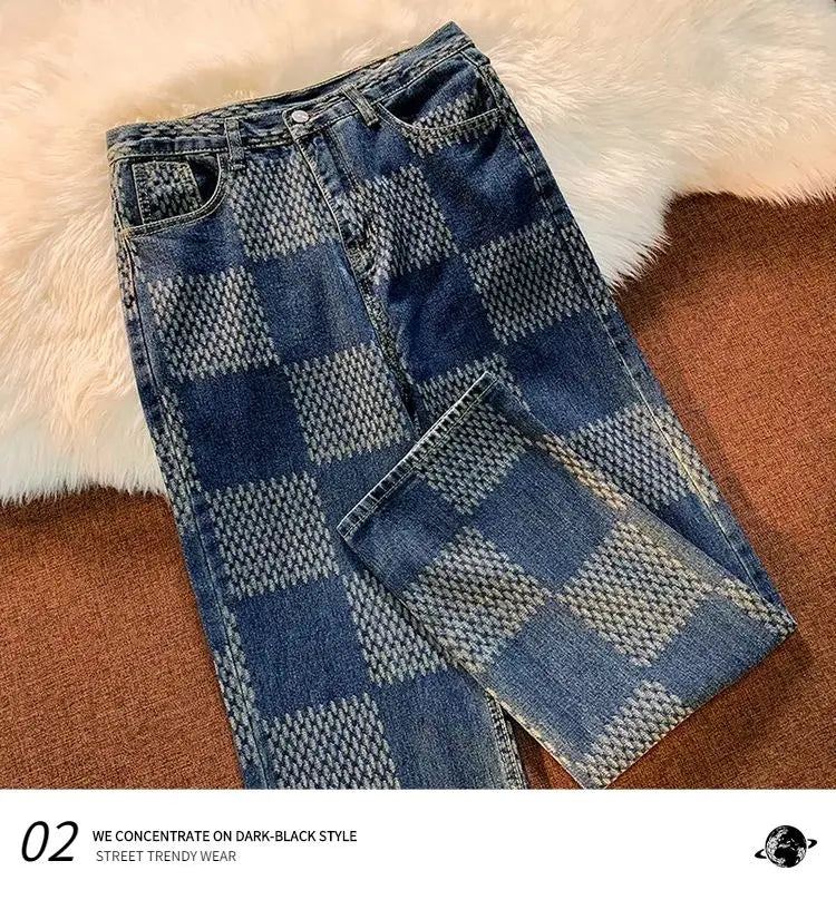 Riolio Spring Autumn Vintage Loose Casual Fashion Straight Jeans Hombre Hip Hop Harajuku Y2K Denim Pants Male Streetwear Trousers Men