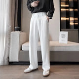 Riolio Wide Leg Gray Baggy Men's Summer Pants Tailoring Chinese Homme Dress Slacks Spring Clothes Male Suit Trousers Formal Designer Up