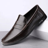 Riolio Genuine Leather Men Shoes Casual Men Loafers Breathable Office Formal Shoes Men Designer Slip on Driving Shoes Plus Size 38-46