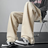 Riolio Winter Thickened Pants Men Warm Oversized Wide Leg Pants Men Streetwear Loose Straight Pants Mens Black Beige Thick Trousers