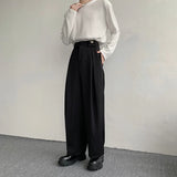 Riolio New Black Suit Pants Men Fashion Social Mens Dress Pants Korean Loose Oversized Wide Leg Pants Mens Formal Trousers M-2XL