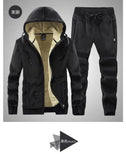 Riolio Hooded Sweat shirt+Pant 2-piece Sets Men Set Sports Suit Fleece Thickened Sportswear Casual Men Tracksuit Winter male Tracksuit