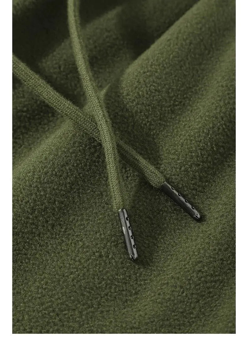 Riolio Double-sided Fleece! Retro Military Green Straight-leg Pants Women Loose Thickened Warm Drawstring Casual Wide-leg Pants Men