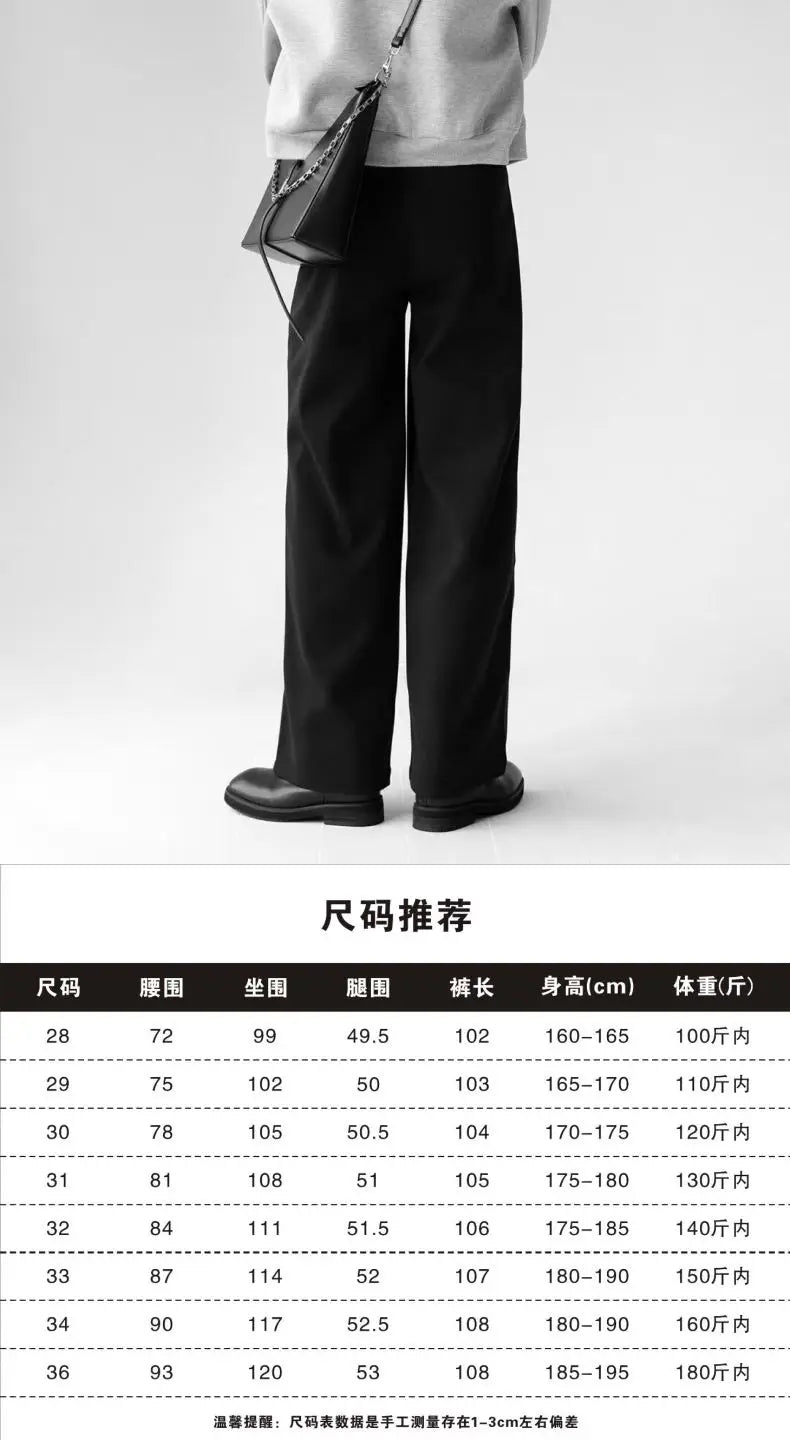 Riolio Korean Elegant Pants Fake Pocket Decoration Wide-leg Pants Autumn New American Style Design Sense Spliced Straight Suit Trousers